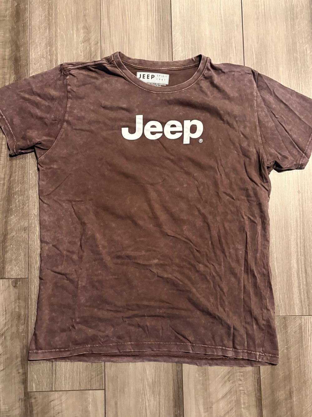 Jeep White Logo on Brown Tee